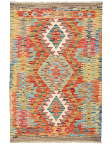 Kilim Pakistan marrone rosato e gainsboro 84x127