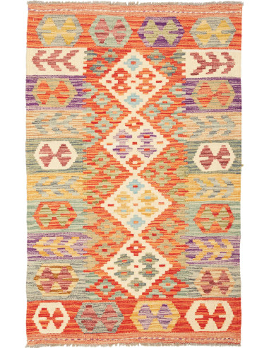 Kilim Pakistan legno robusto e cioccolato 82x130