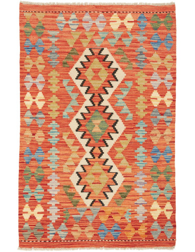 Kilim Pakistan perù e grigio chiaro 83x127