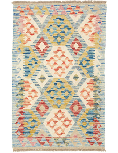 Kilim Pakistan argento e grigio tenue 79x124