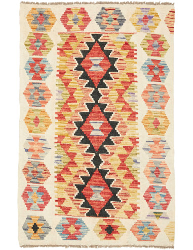 Kilim Pakistan grano e terra di siena 82x129