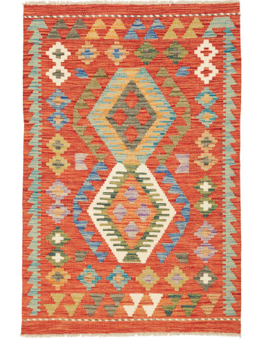 Kilim Pakistan perù e grigio ardesia scuro 83x124