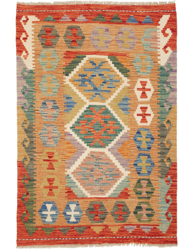 Kilim Pakistan marrone rosato e gainsboro 84x126