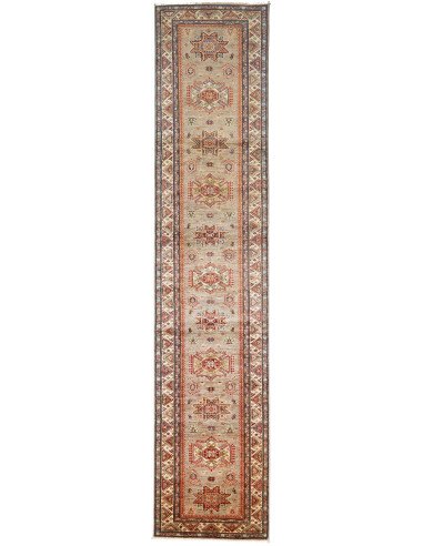 Kazak Fine Pakistan marrone rosato e marrone rosato 83x578