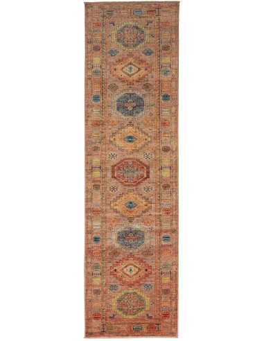 Kazak Fine Pakistan rosso indiano e rosso indiano 84x298