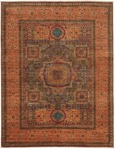 Mamlouk Pakistan terra di siena e grigio ardesia scuro 154x198