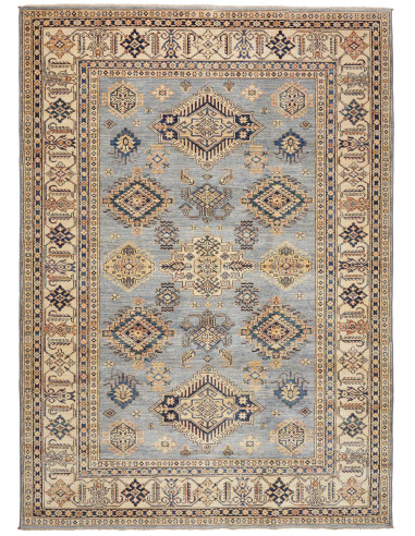 Kazak Fine Pakistan marrone rosato e grigio ardesia scuro 206x288