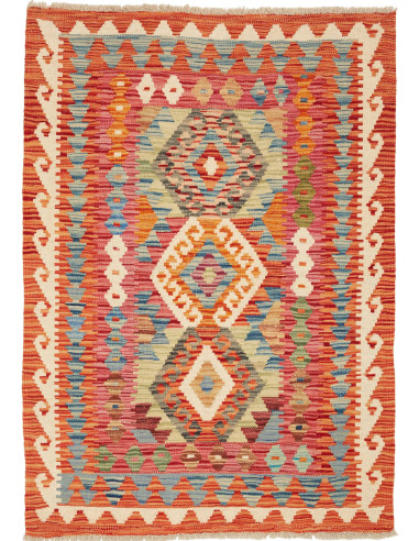 Kilim Pakistan perù e grigio ardesia scuro 81x114