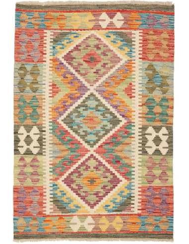 Kilim Pakistan marrone rosato e abbronzatura 83x120