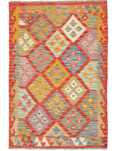 Kilim Pakistan marrone rosato e grigio tenue 85x126