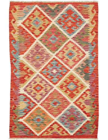 Kilim Pakistan marrone rosato e perù 82x127