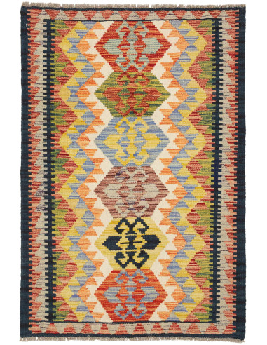 Kilim Pakistan kaki scuro e grigio ardesia scuro 81x122