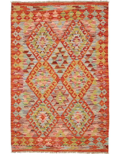 Kilim Pakistan marrone rosato e marrone 84x125