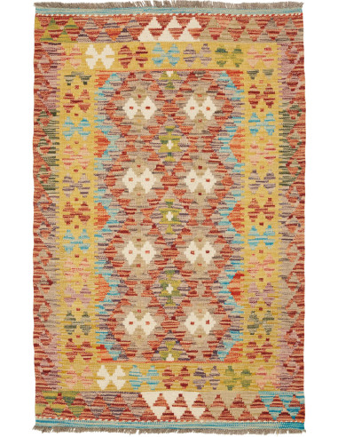 Kilim Pakistan kaki scuro e grigio chiaro 83x127