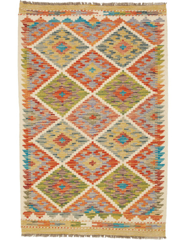 Kilim Pakistan marrone rosato e bisque 82x127