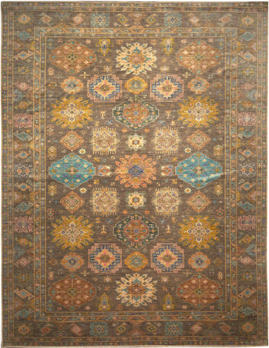 Kazak Fine Pakistan grigio tenue e legno robusto 360x466