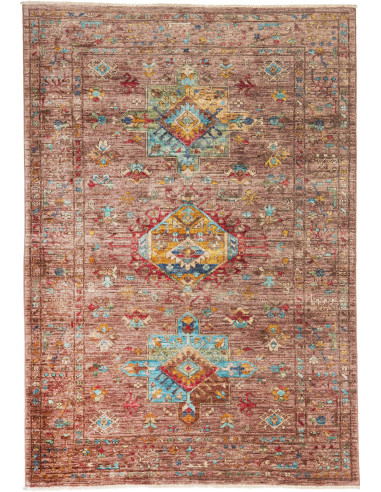 Tribal Pakistan marrone rosato e grigio 102x150