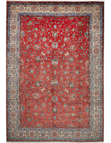 Sarough Persia rosso indiano e argento 270x390
