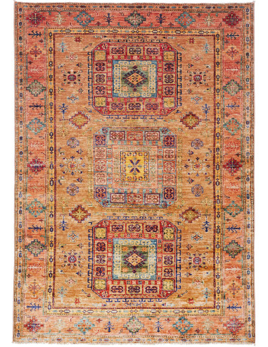 Kazak Fine Pakistan marrone rosato e marrone 150x213