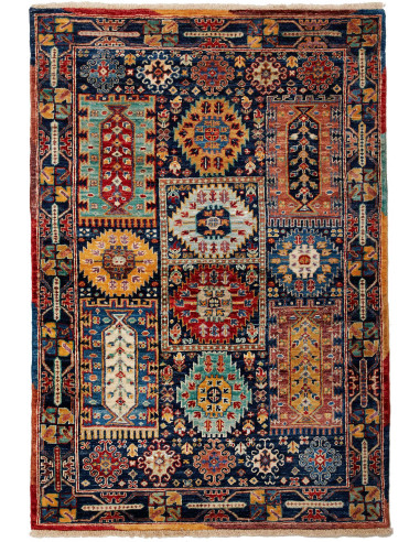 Tribal Pakistan grigio ardesia scuro e terra di siena 103x150