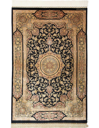 Ghom Seta Persia abbronzatura e nero 100x152