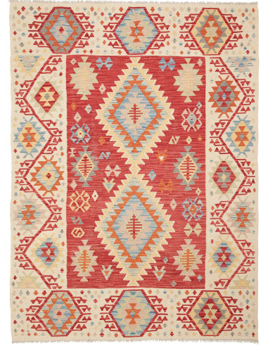 Kilim Pakistan argento e marrone 148x203