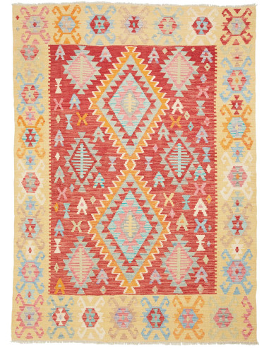 Kilim Pakistan abbronzatura e rosso indiano 148x208