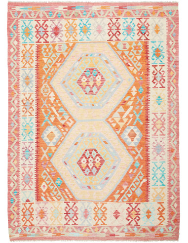 Kilim Pakistan grigio chiaro e perù 158x215