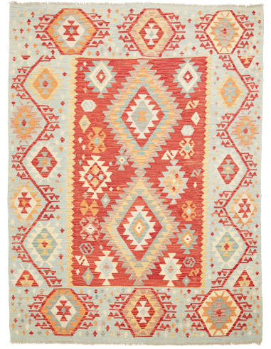 Kilim Pakistan grano e salmone scuro 153x204