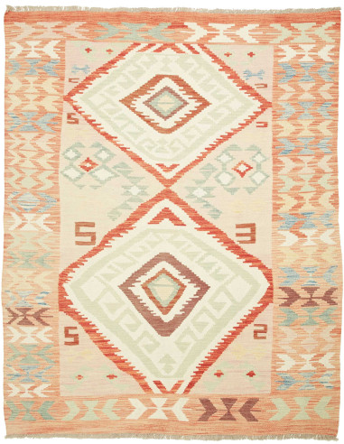 Kilim Pakistan grano e rosso indiano 156x200