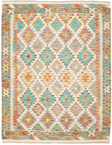 Kilim Pakistan argento e terra di siena 155x194
