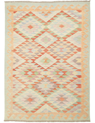 Kilim Pakistan grano e rosso indiano 142x200