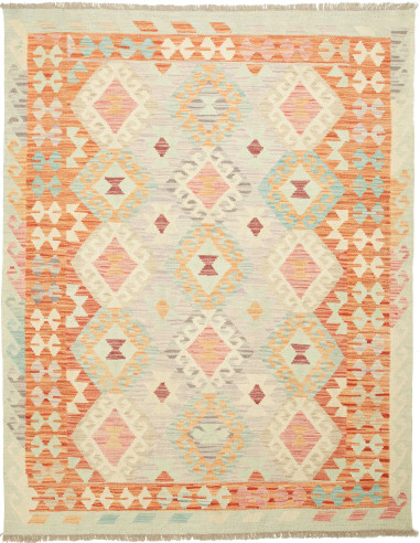 Kilim Pakistan grano e salmone scuro 152x197