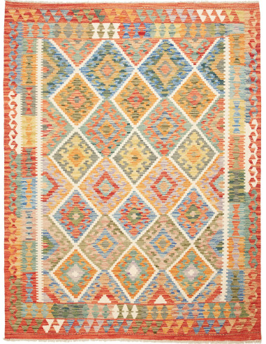 Kilim Pakistan abbronzatura e legno robusto 162x205