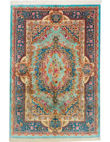 Ghom Seta Persia abbronzatura e marrone sella 159x233