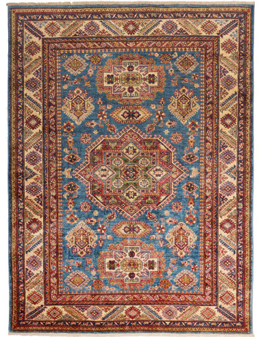 Kazak Fine Pakistan grigio tenue e salmone scuro 153x208
