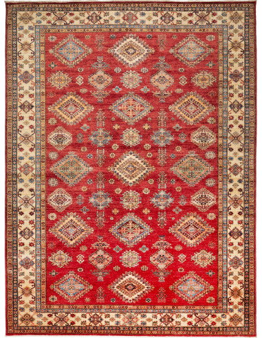 Kazak Fine Pakistan marrone e grigio ardesia scuro 270x363