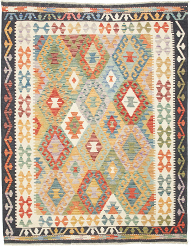 Kilim Pakistan abbronzatura e grigio ardesia scuro 159x201
