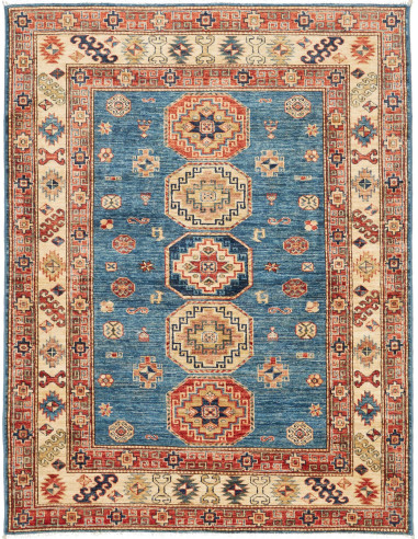 Kazak Fine Pakistan marrone rosato e grigio ardesia scuro 148x197