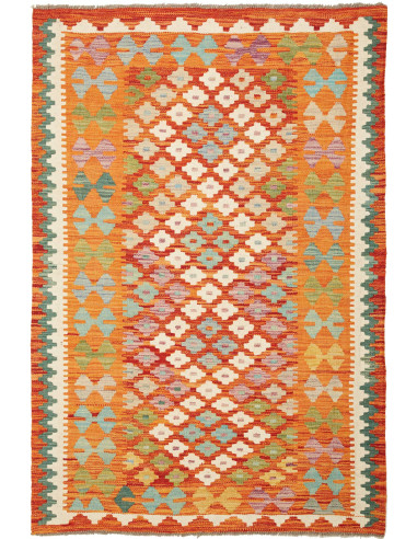 Kilim Pakistan perù e marrone 104x152