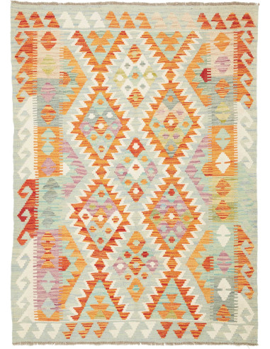 Kilim Pakistan argento e argento 104x143