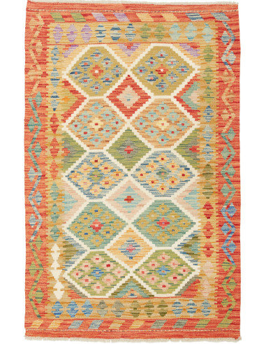 Kilim Pakistan abbronzatura e gainsboro 100x155