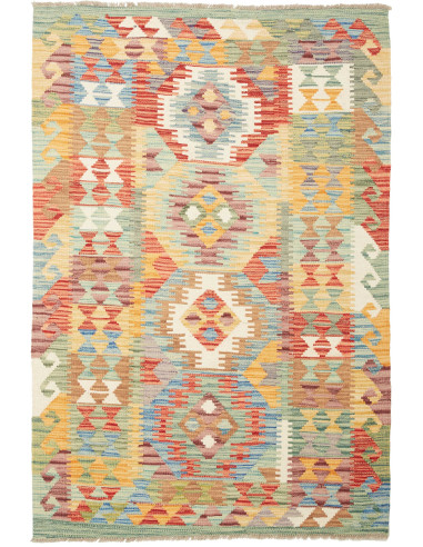 Kilim Pakistan abbronzatura e legno robusto 103x153
