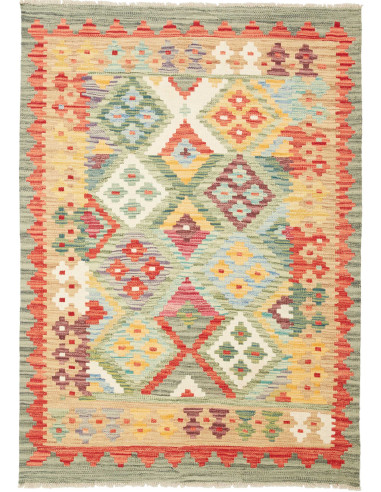 Kilim Pakistan abbronzatura e rosso indiano 104x146