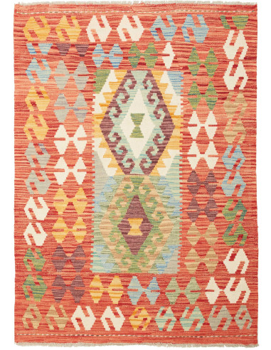 Kilim Pakistan salmone scuro e salmone scuro 108x150