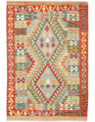 Kilim Pakistan abbronzatura e grigio ardesia scuro 104x150