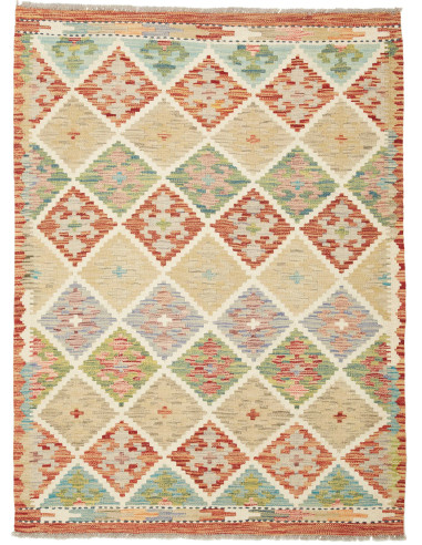 Kilim Pakistan abbronzatura e rosso indiano 109x139