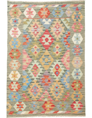 Kilim Pakistan abbronzatura e grigio ardesia scuro 102x149