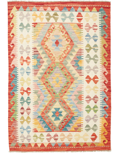 Kilim Pakistan grano e salmone scuro 103x150