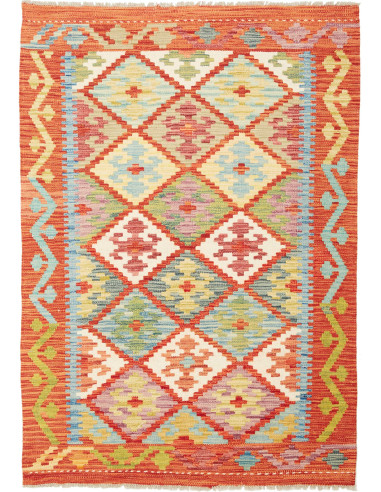 Kilim Pakistan abbronzatura e marrone 104x145